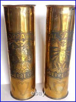 WW1 ARTISANAT DE TRANCHÉE Alsace Et Lorraine Douille Guerre 14-18 Trench Art WW1 ARTISANAT DE TRANCHÉE Alsace Et Lorraine Douille Guerre 14-18 Trench Art