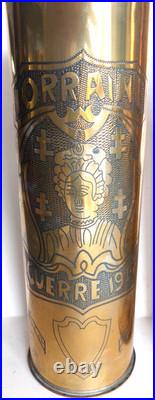 WW1 ARTISANAT DE TRANCHÉE Alsace Et Lorraine Douille Guerre 14-18 Trench Art