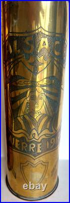 WW1 ARTISANAT DE TRANCHÉE Alsace Et Lorraine Douille Guerre 14-18 Trench Art
