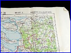 WW1 Carte Belgique France Fin De la Guerre Nord West Europe Militaire Grand 1919