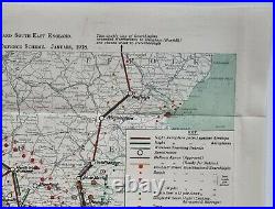 WW1 Carte London & Sud Est Angleterre Antiaérien Défense Schéma 1918 Aerodrome