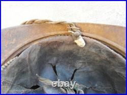 WW1 Casque Adrian d Officier Mod. 15 Artillerie Moutarde Jugulaire Tréssée