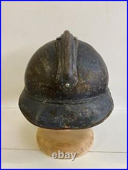 WW1 Casque Francais Adrian M15 Officier Artillerie jugulaire coiffe Nominatif