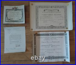 WW1 Croix Rouge Française Diplôme Palme de Vermeil Insigne Special en Or Porte