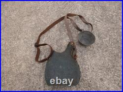 WW1 Gourde 1 Litre Bleu Horizon avec Housse Jus de Terrain Vendu en l'état