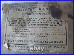 WW1/PREWAR FRANCE PANSEMENT INDIVIDUEL FRANCAIS 1894 DANS SON ÉTUI TOILE rare