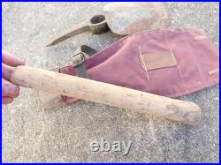 WW1 Pelle Pioche Seurre Francaise dans son etui en Toile de Fortune Ersatz