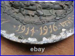 WW1 Rare Artisanat de Mutilé 1914 1916 Bataille Chaulnes Feuille AVOCOURT VERDUN