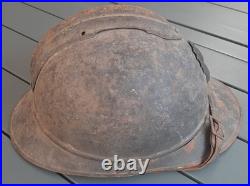 WW1 Relique Casque Adrian Mle 1915 Infanterie avec jugulaire 1° Guerre ORIGINAL