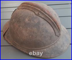 WW1 Relique Casque Adrian Mle 1915 Infanterie avec jugulaire 1° Guerre ORIGINAL