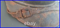 WW1 Relique Casque Adrian Mle 1915 Infanterie avec jugulaire 1° Guerre ORIGINAL