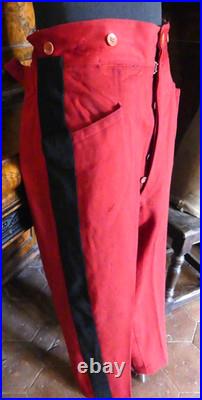 WW1 UNIFORME PANTALON ROUGE GARANCE D'OFFICIER de 14-18 A BANDE NOIRE