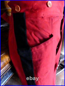 WW1 UNIFORME PANTALON ROUGE GARANCE D'OFFICIER de 14-18 A BANDE NOIRE