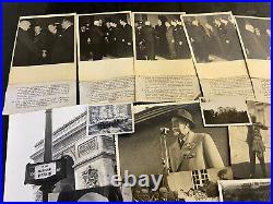 WW1 WW2 Français RARE Lot 32 Photos Maréchal Pétain Photos Presse No Casque