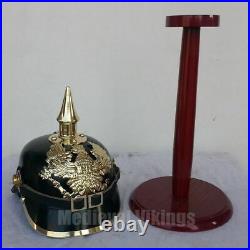 WWI Avec / Socle S'Enrôler Pointe Best Look Pickelhaube Allemand Casque Cuir