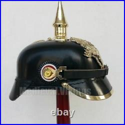 WWI Avec / Socle S'Enrôler Pointe Best Look Pickelhaube Allemand Casque Cuir