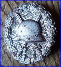 WWI Insigne Badge Blessés Allemand ORIGINAL German Wounded Badge silver 1914/18