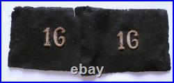 WWI Pattes de col 16° DRAGONS Cavalerie Officier 1914-1918 ORIGINAL non montées