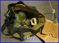 WWI masque US complet avec sa sacoche et son manuel de réparation 1914 1918