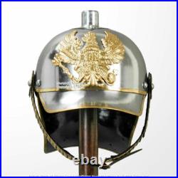 Ww1 Casque Militaire Russe En Laiton À Pointes Allemand Fr Badge Pickelhaube