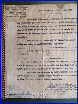 Ww1 Diplome Brevet Médaille De Saint Georges 4° Classe 1918 Soldat Du Génie