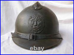 Ww1/postwar Belgique Casque Militaire Belge M15 Marron Soldat De Troupe + 2 B. A