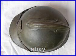 Ww1/postwar Belgique Casque Militaire Belge M15 Marron Soldat De Troupe + 2 B. A