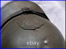 Ww1/postwar Belgique Casque Militaire Belge M15 Marron Soldat De Troupe + 2 B. A