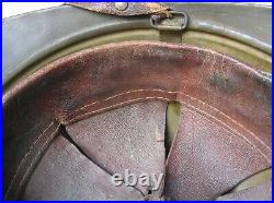 Ww1/postwar Belgique Casque Militaire Belge M15 Marron Soldat De Troupe + 2 B. A