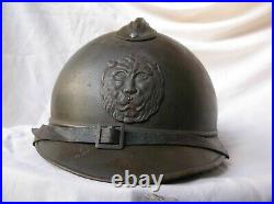 Ww1/postwar Belgique Casque Militaire Belge M15 Marron Soldat De Troupe + 2 B. A