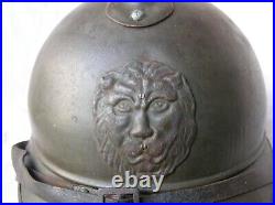 Ww1/postwar Belgique Casque Militaire Belge M15 Marron Soldat De Troupe + 2 B. A