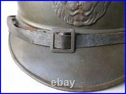 Ww1/postwar Belgique Casque Militaire Belge M15 Marron Soldat De Troupe + 2 B. A